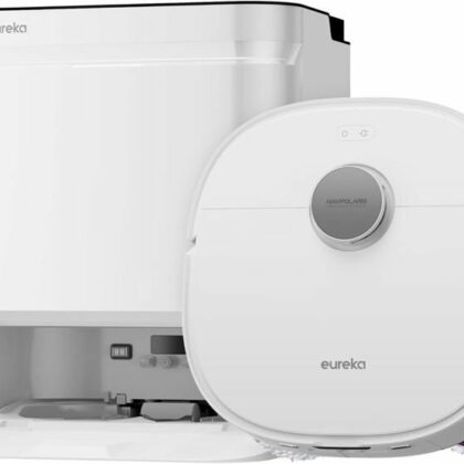 Eureka – Robot aspirapolvere lavapavimenti con stazione (bianco)