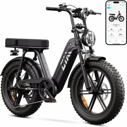 E-bike fat stile moto R7 con sella lunga e app