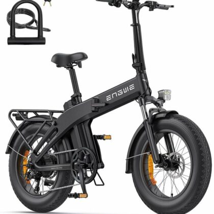 ENGWE EP-2 3.0 Boost – E-bike pieghevole fat con lucchetto (nero)