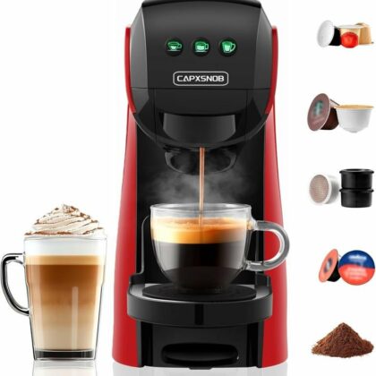 CAPXSNOB Macchina caffè multicapsula 4 in 1 (rossa)