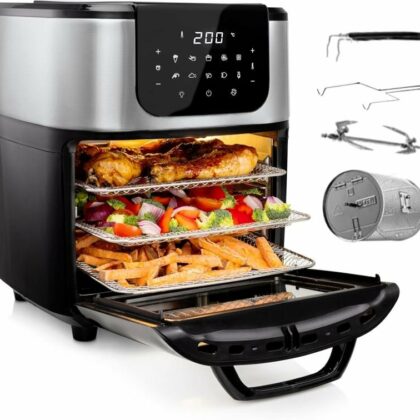 Forno friggitrice ad aria XL con girarrosto (inox)