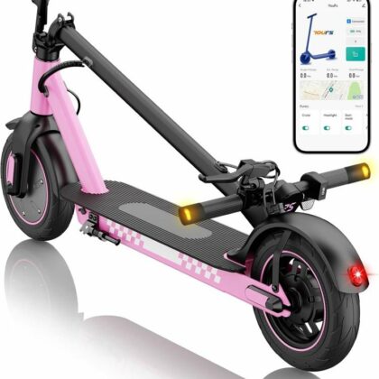 YouFs – Monopattino elettrico con frecce e app (rosa)