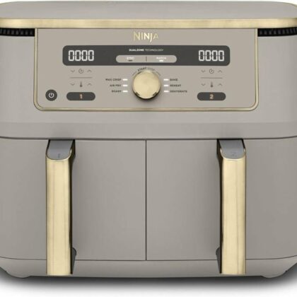 Ninja Foodi Dual Zone – Friggitrice ad aria doppia (sabbia/oro)