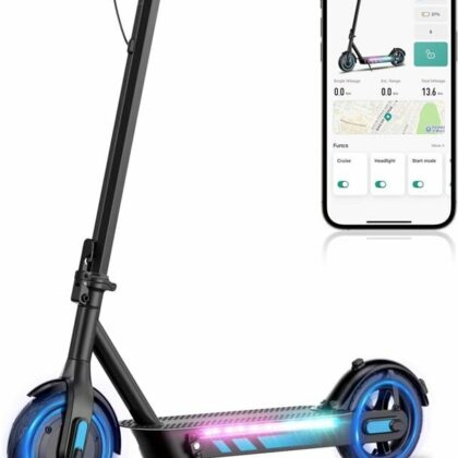Monopattino elettrico 8,5" con luci LED e app