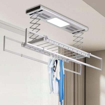 Stendibiancheria da soffitto elettrico in alluminio