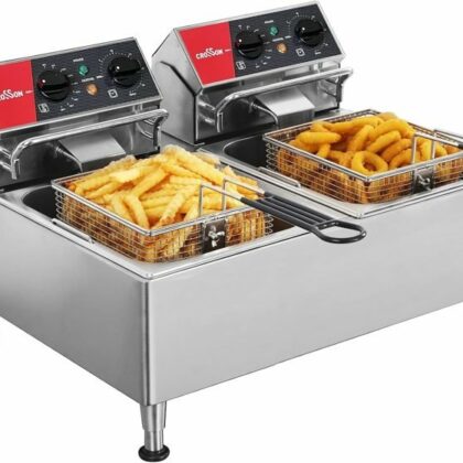 Friggitrice professionale doppia in acciaio inox